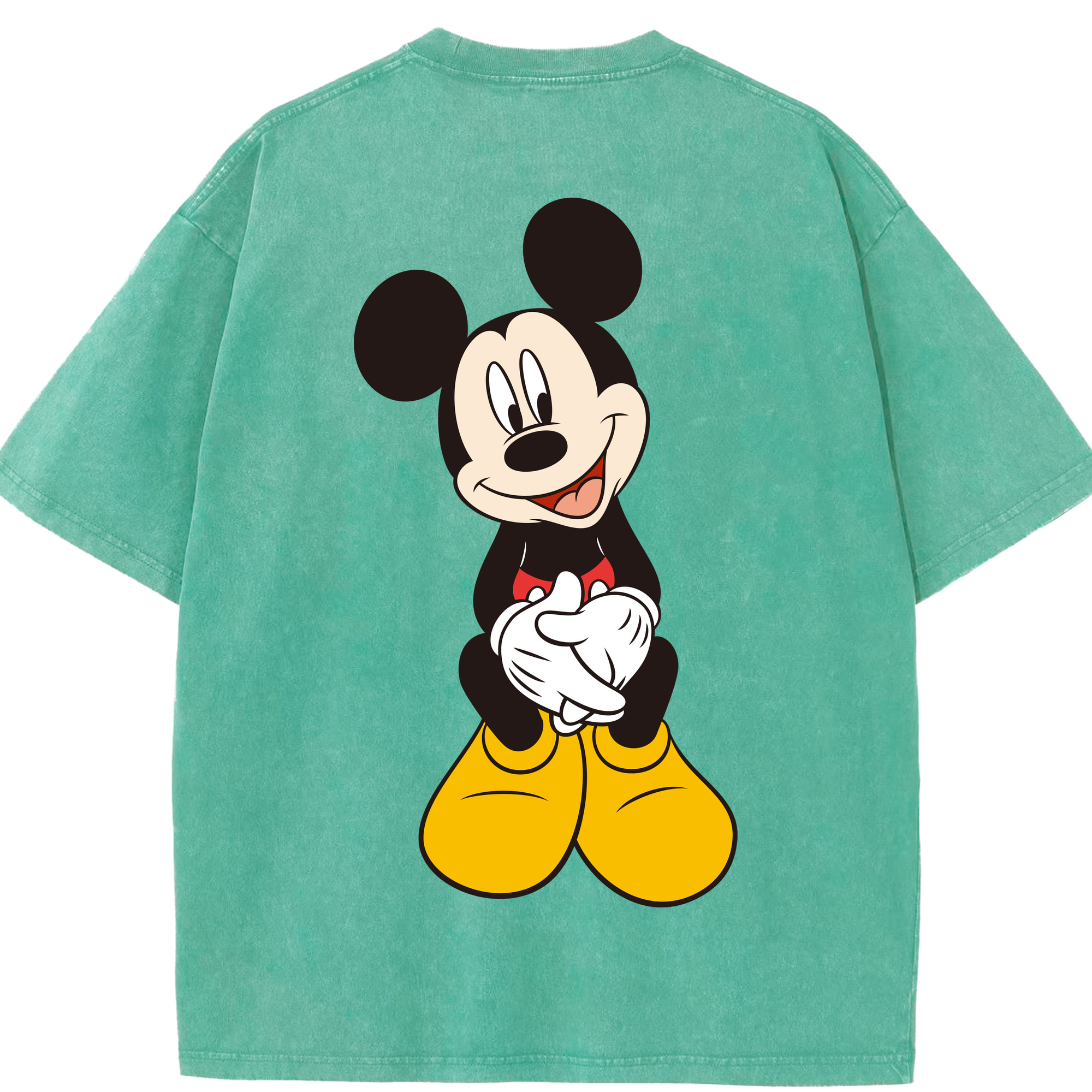 （画像用） ミッキーマウス Mickey Mouse 綿100% ヴィンテージ風 半袖Tシャツ（背面プリント）
